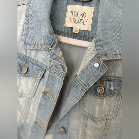 Thread and Supply Light Wash Denim Vest - Picture 2 of 2